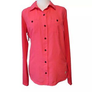 Under Armour Womens Heat Gear Button-up Shirt, Medium, Hot Pink, Chest P…